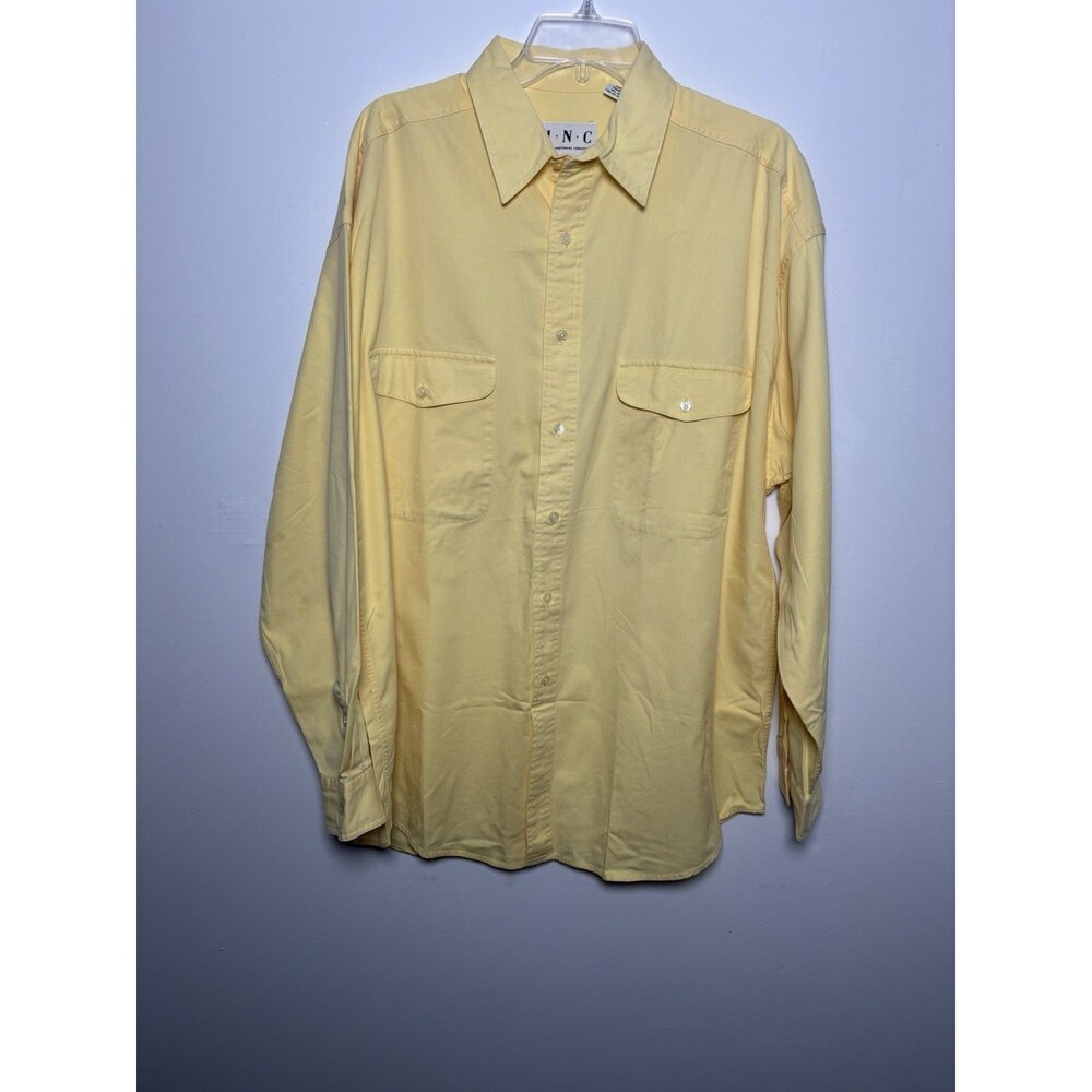 INC International Concepts Men's L Butter Yellow Long Sleeve Cotton Shirt